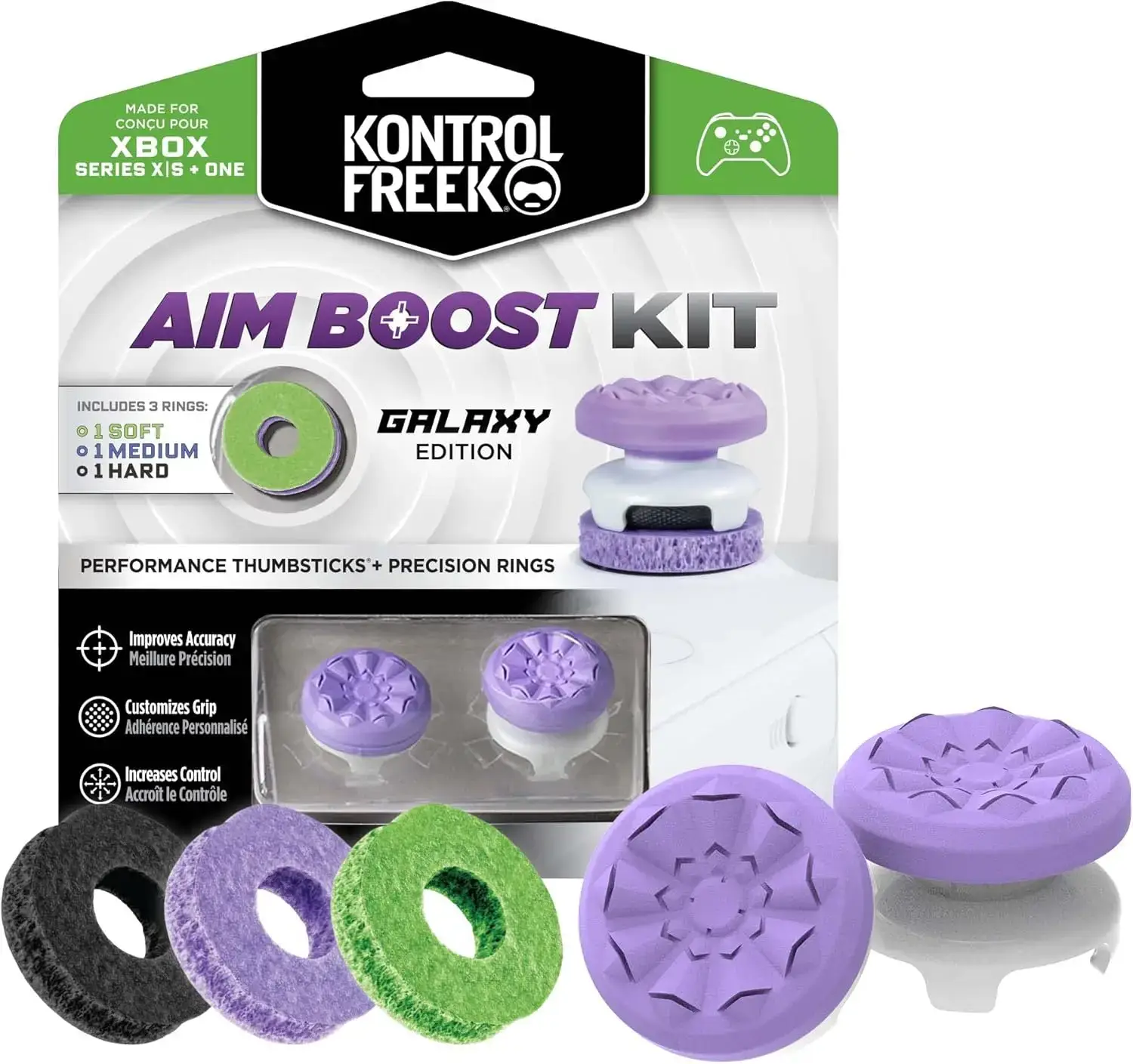 Aim Boost Kit with Performance Thumbsticks and Precision Rings for Xbox One and Xbox Series X Controllers